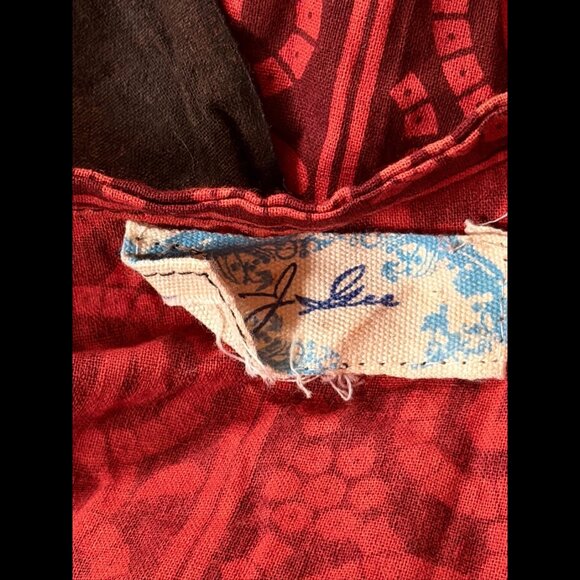 J Gee Kimono Dress OS Womens Red Paisley Multi-Print Maxi - Picture 6 of 7